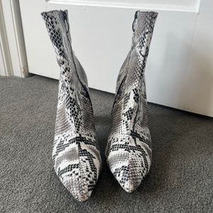Snake skin booties